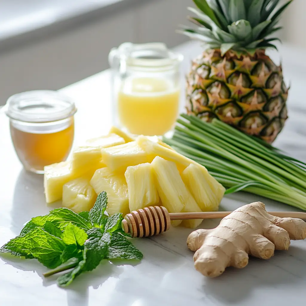 Costa Rican Iced Tea: Discover a Tropical, Healthy Delight 3 Ingredients for Costa Rican iced tea including lemongrass and pineapple