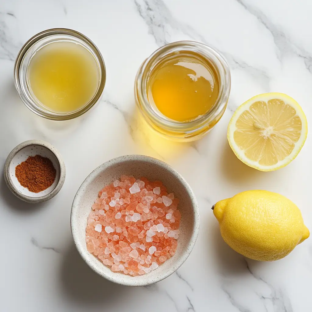 Pink Salt Trick Recipe: Discover 5 Surprising Health Benefits 3 Pink salt trick recipe ingredients on clean surface