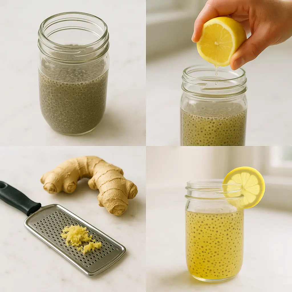 4 Ingredient Zepbound Drink That Works: Natural, Easy, Proven 6 Step-by-step preparation of 4 ingredient zepbound drink with chia, lemon, ginger, and apple cider vinegar