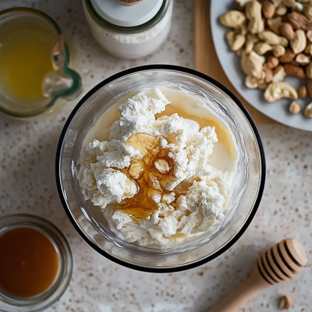Viral Cottage Cheese Ice Cream 4 Blending cottage cheese ice cream ingredients in a blender