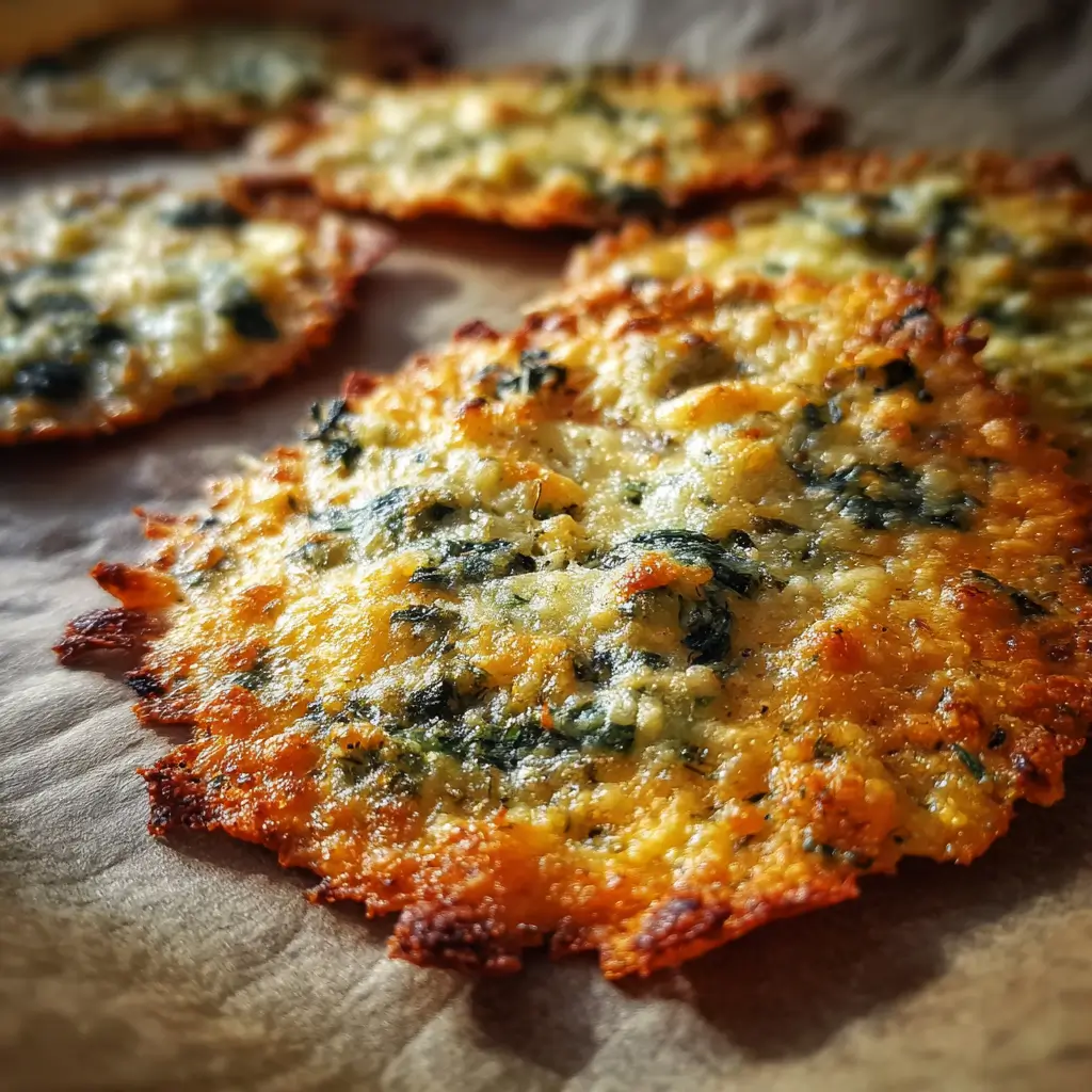 Spinach and Ricotta Mozzarella Crisps 3 Spinach and Ricotta Mozzarella Crisps mixture preparation
