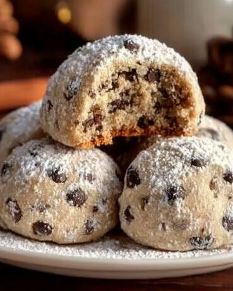 Peanut Butter Chocolate Chip Snowball Cookies Recipe