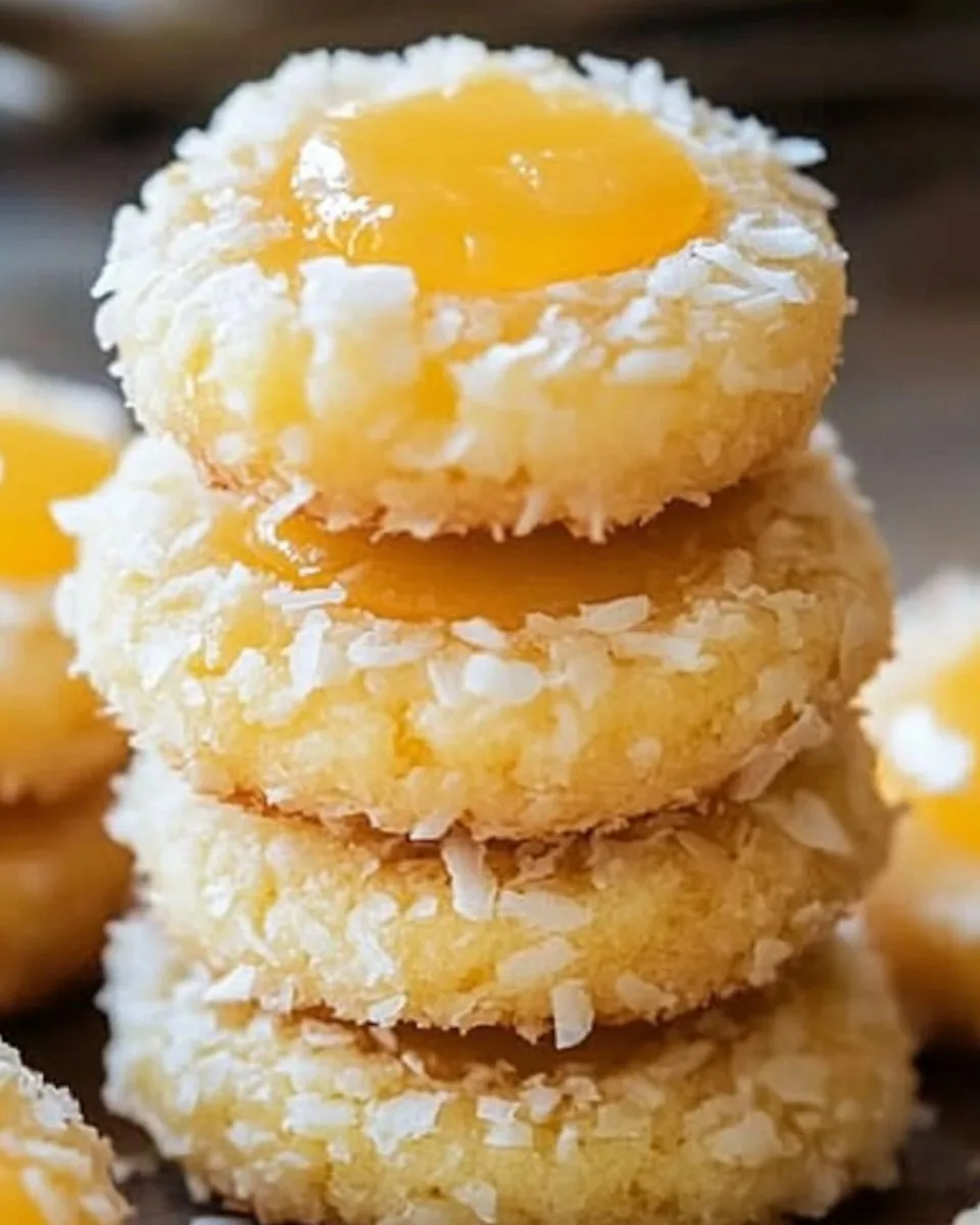 Hawaiian Pineapple Coconut Thumbprint Cookies