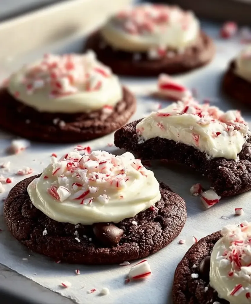 Chocolate Peppermint Cookies in cozy kitchen