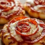 Deliciously crafted pizza roses ready to serve.