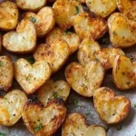 Valentine's Day heart-shaped potatoes cooked in an air fryer
