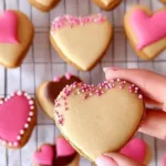 Valentine's shortbread hearts in a decorative box for gifting