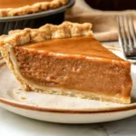 Slice of homemade Apple Butter Pie on a plate with fresh apples