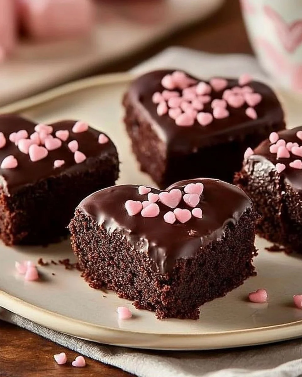 Chocolate Dipped Heart Brownies