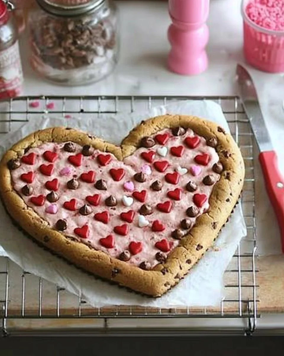 Heart-Shaped Cookie Cake