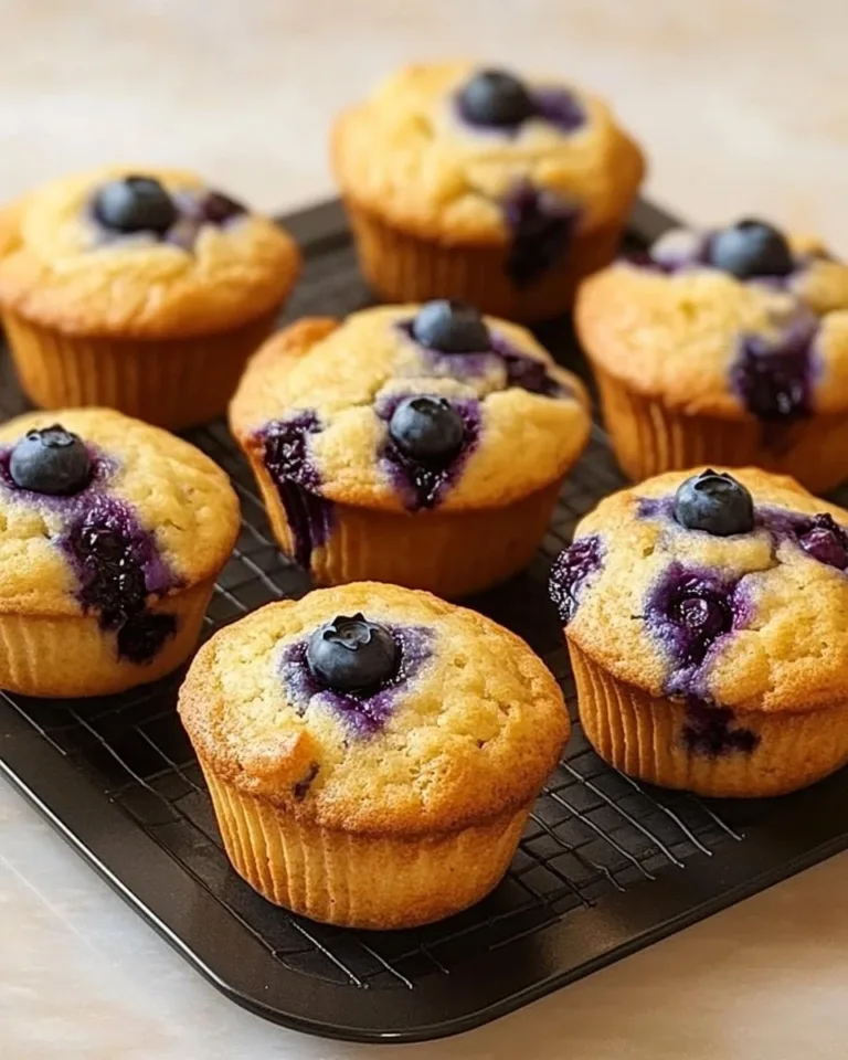 High-protein cottage cheese blueberry muffins fresh out of the oven.
