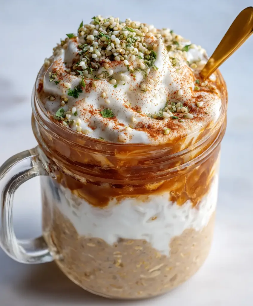 The Best Overnight Oats Recipe With Chia Seeds 12 High protein overnight oats recipe with Greek yogurt layer and hemp seeds