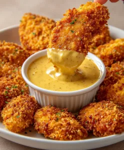 3 Ingredient Honey Mustard: Creamy, Tangy and Better Than Any Bottle 6 Crispy chicken tender dipping into 3 ingredient honey mustard sauce