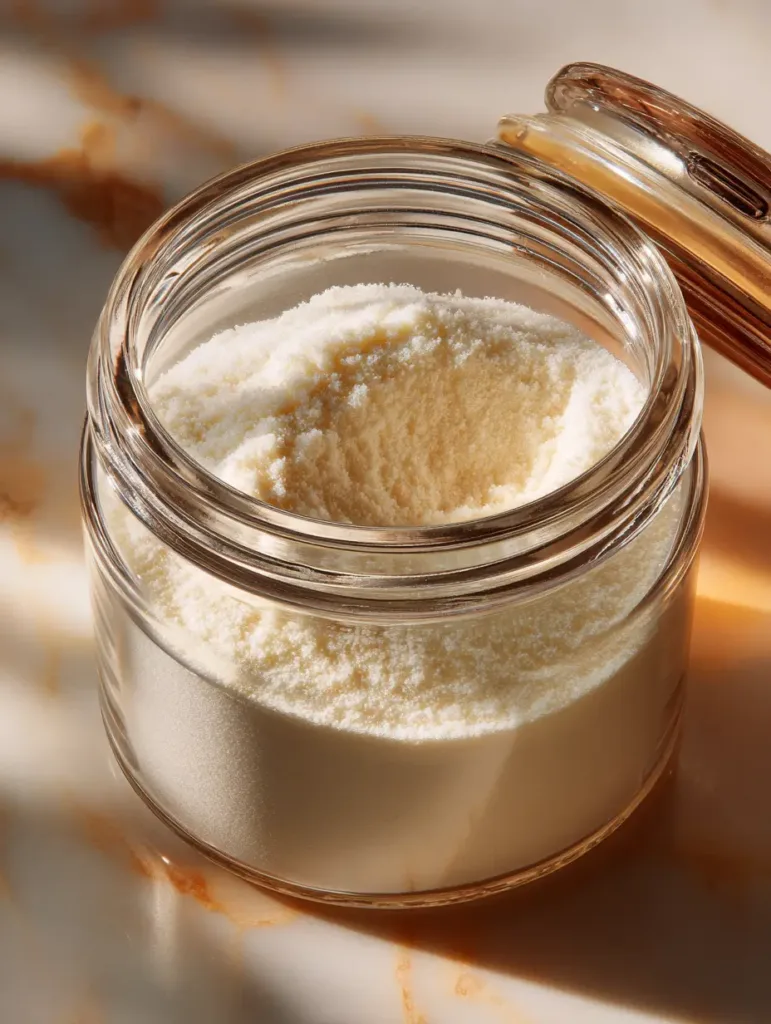 best gelatin for health grass-fed bovine powder open jar close-up