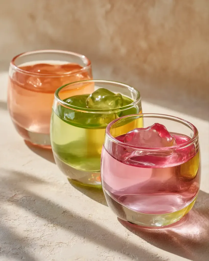 three glasses of lipojaro jello recipe for weekly meal prep