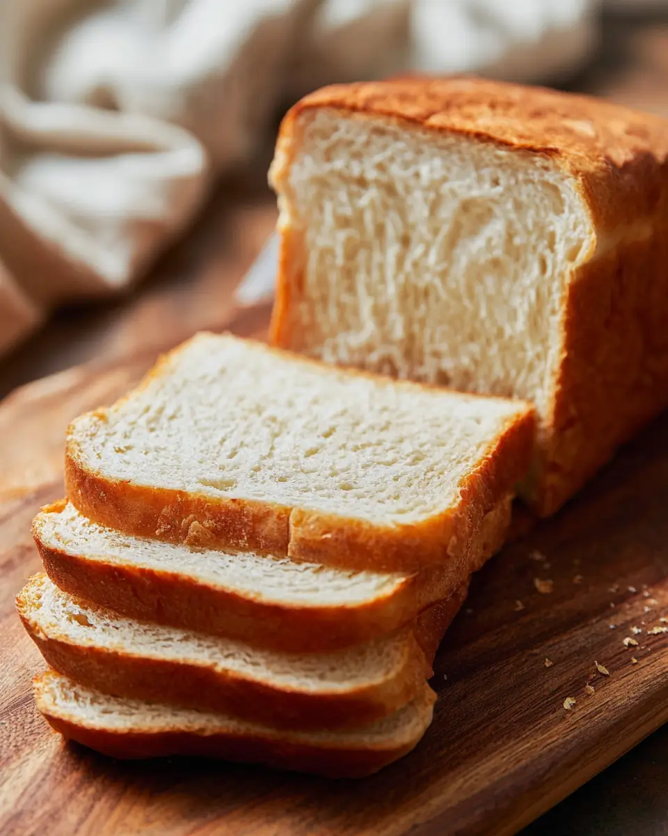 Simple and Easy Gluten Free Bread Recipe for Beginners 3 Freshly baked gluten free sandwich bread loaf on a wooden board, with a few slices cut to show the soft crumb. Gluten Free Bread Recipe