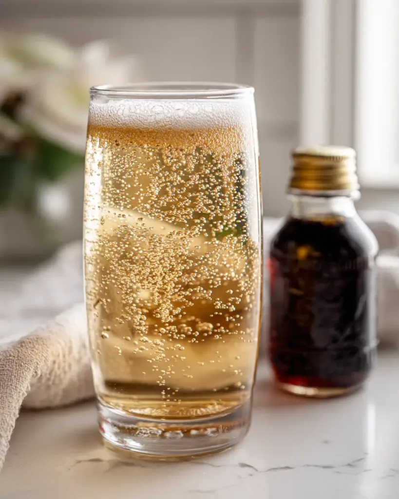 baking soda and apple cider vinegar for weight loss fizzy drink in a clear glass with bubbles