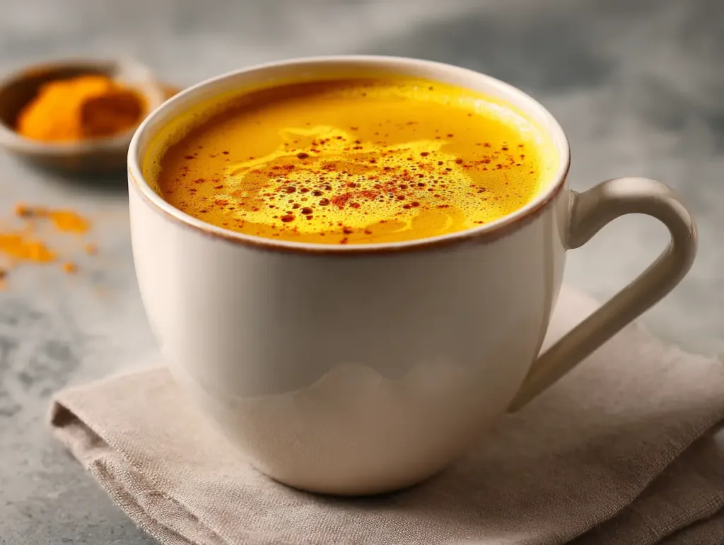 
Bariatric gelatin recipe for weight loss with turmeric giving a golden anti-inflammatory drink