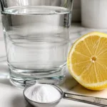 what is the baking soda trick glass of water with lemon and baking soda on kitchen counter ,What is the baking soda trick